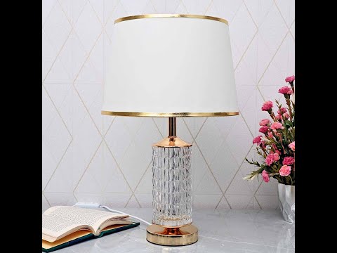 French Glass Diamond-Cut Dual LED Table Lamp