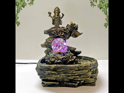 Ganesha Water Fountain with Incense Burner