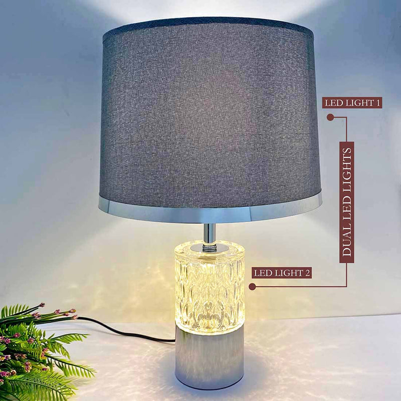 Bailey Grey Glass Cut -table Lamp