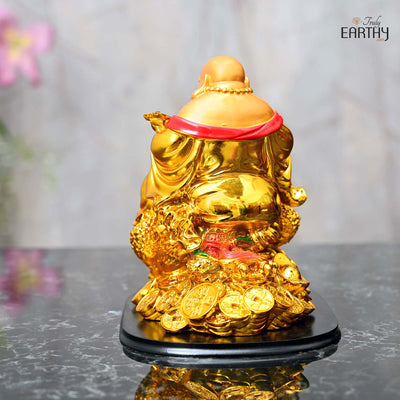 Laughing Buddha on Frog with Coins