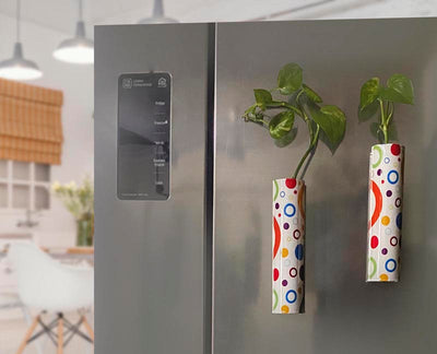 Magnetic Fridge Planter - Set of 2 (without Plant) (Unbreakable / Strong Magnet Base).