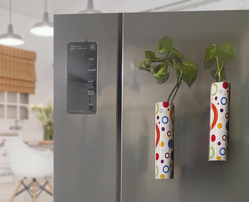 Magnetic Fridge Planter - Set of 2 (without Plant) (Unbreakable / Strong Magnet Base).