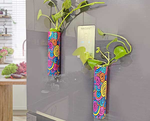 Magnetic Fridge Planter - Set of 2 (without Plant) (Unbreakable / Strong Magnet Base).
