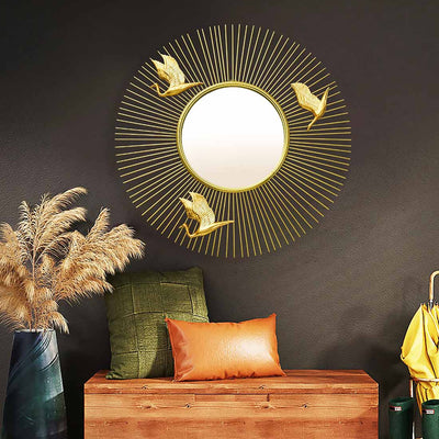 Wrought Iron Sun Shaped Mirror