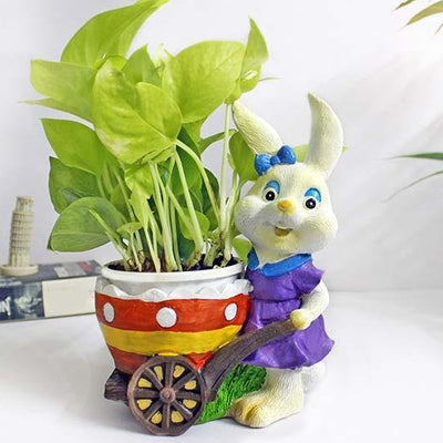 alt="rabbit planter"