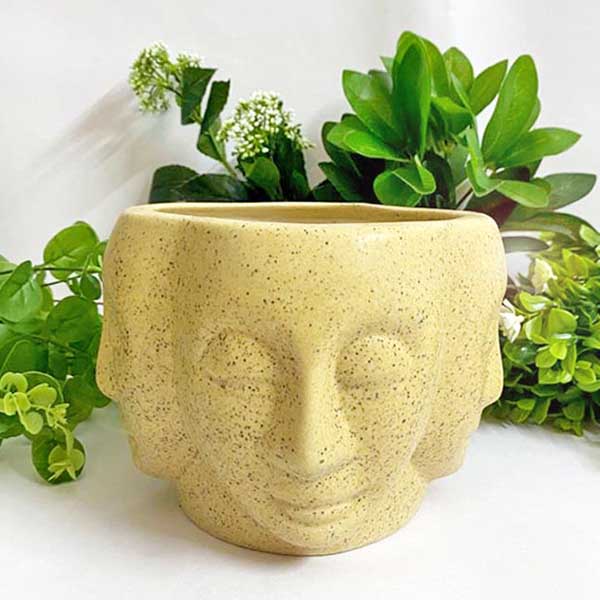 4 Faced Buddha Ceramic Planter (without Plant).