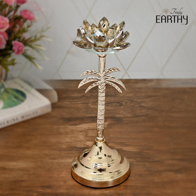 Palm Tree - Crystal Candle Holder (Tea-Light Candle)