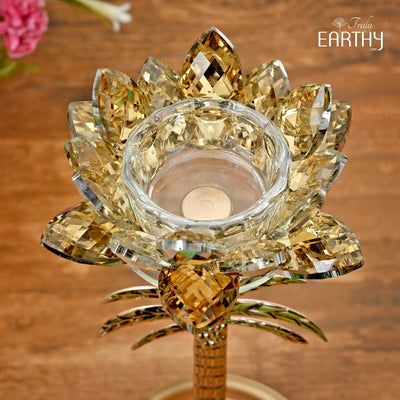 Palm Tree - Crystal Candle Holder (Tea-Light Candle)