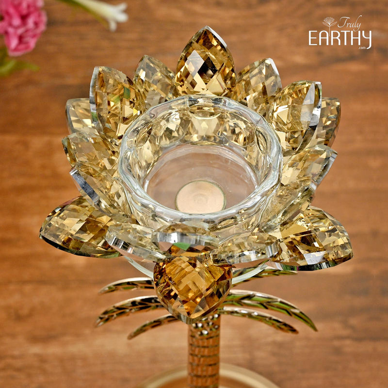 Palm Tree - Crystal Candle Holder (Tea-Light Candle)