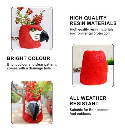 Parrot Resin Plant Pot - Big (Without Plant)