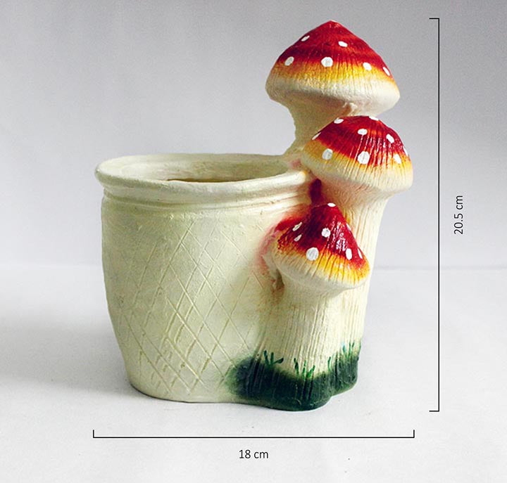 Rising Mushroom Resin Pot – Set of 2 (without Plant).