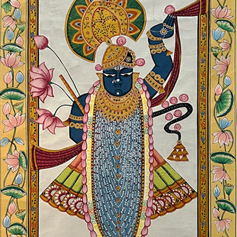 shrinathji painting, closeup