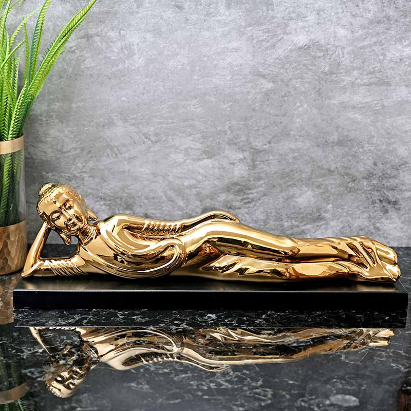 Luxury Gold Sleeping Buddha (Chrome Finish)