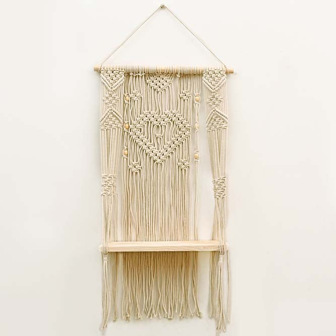 Boho Wall Macramé Wall Hanging Shelf