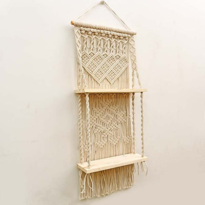 Dual Layer Boho Macramé Shelves