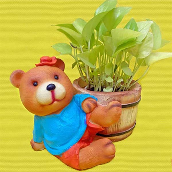 teddy bear plant pot Cute Teddy Bear Planter (Without Plant) – Truly Earthy
