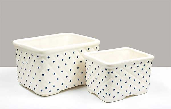 Basket Rectangle Pot / Bonsai Tray- Set of 2(Without Plant).