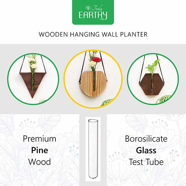 Wooden Hanging Wall Planter (without Plant)