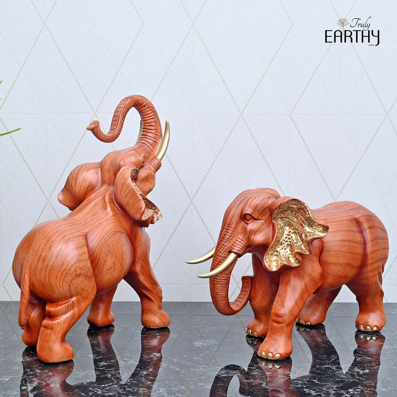 Elegant African Elephant Pair - Set of 2