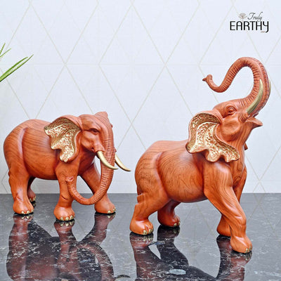 Elegant African Elephant Pair - Set of 2