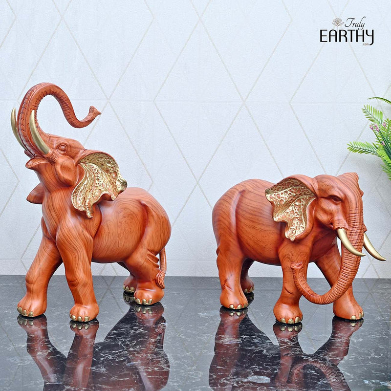 Elegant African Elephant Pair - Set of 2