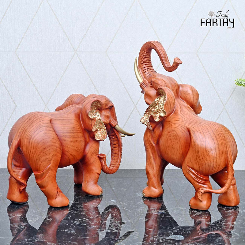 Elegant African Elephant Pair - Set of 2