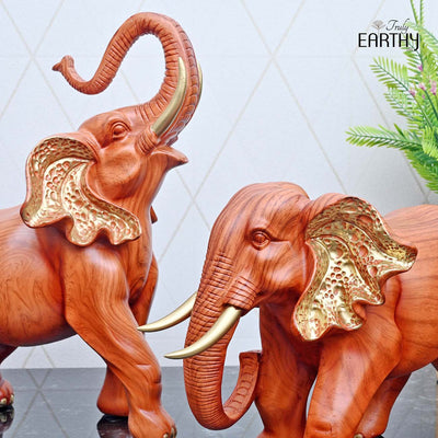 Elegant African Elephant Pair - Set of 2